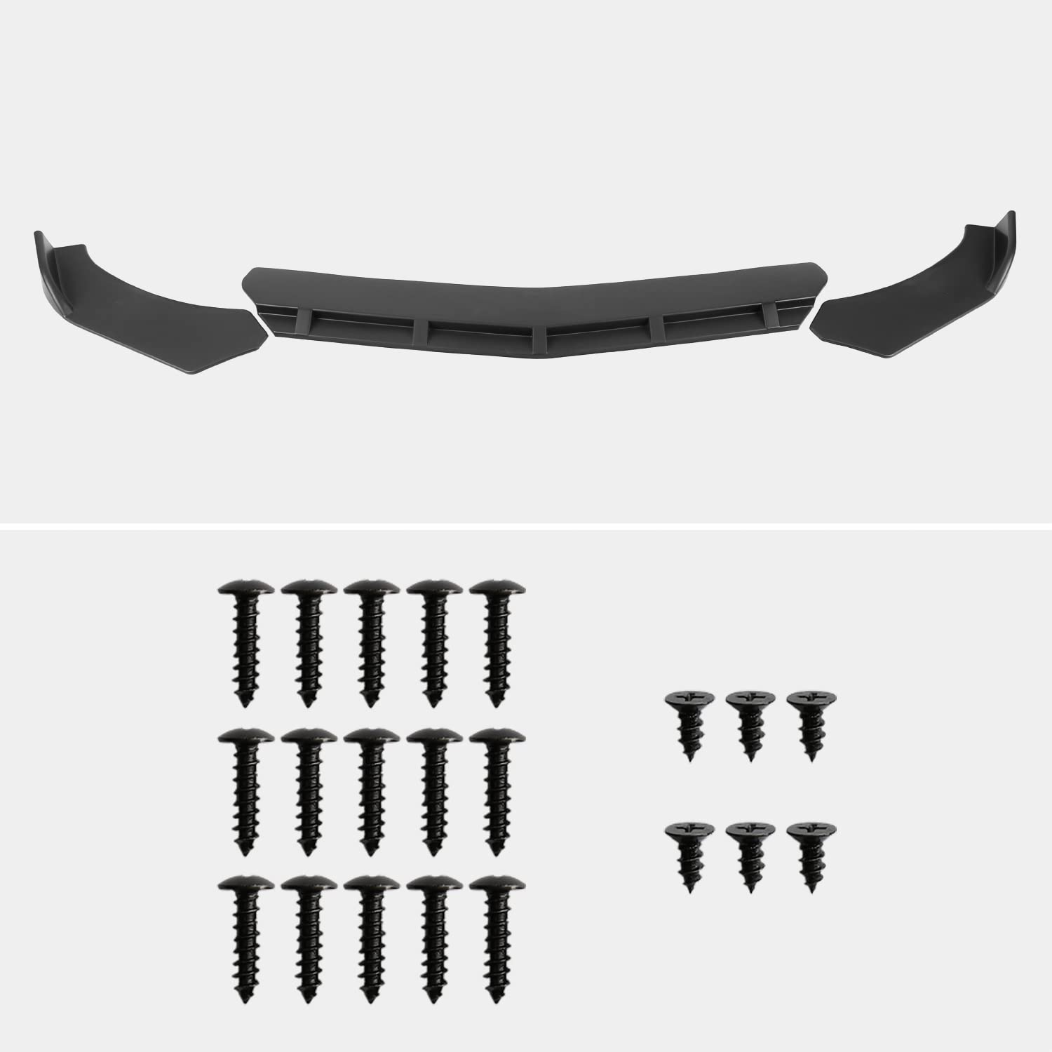 Matte Black Spec-D Tuning Universal PP Front Bumper Lip Spoiler Splitter Body Kits 3PC