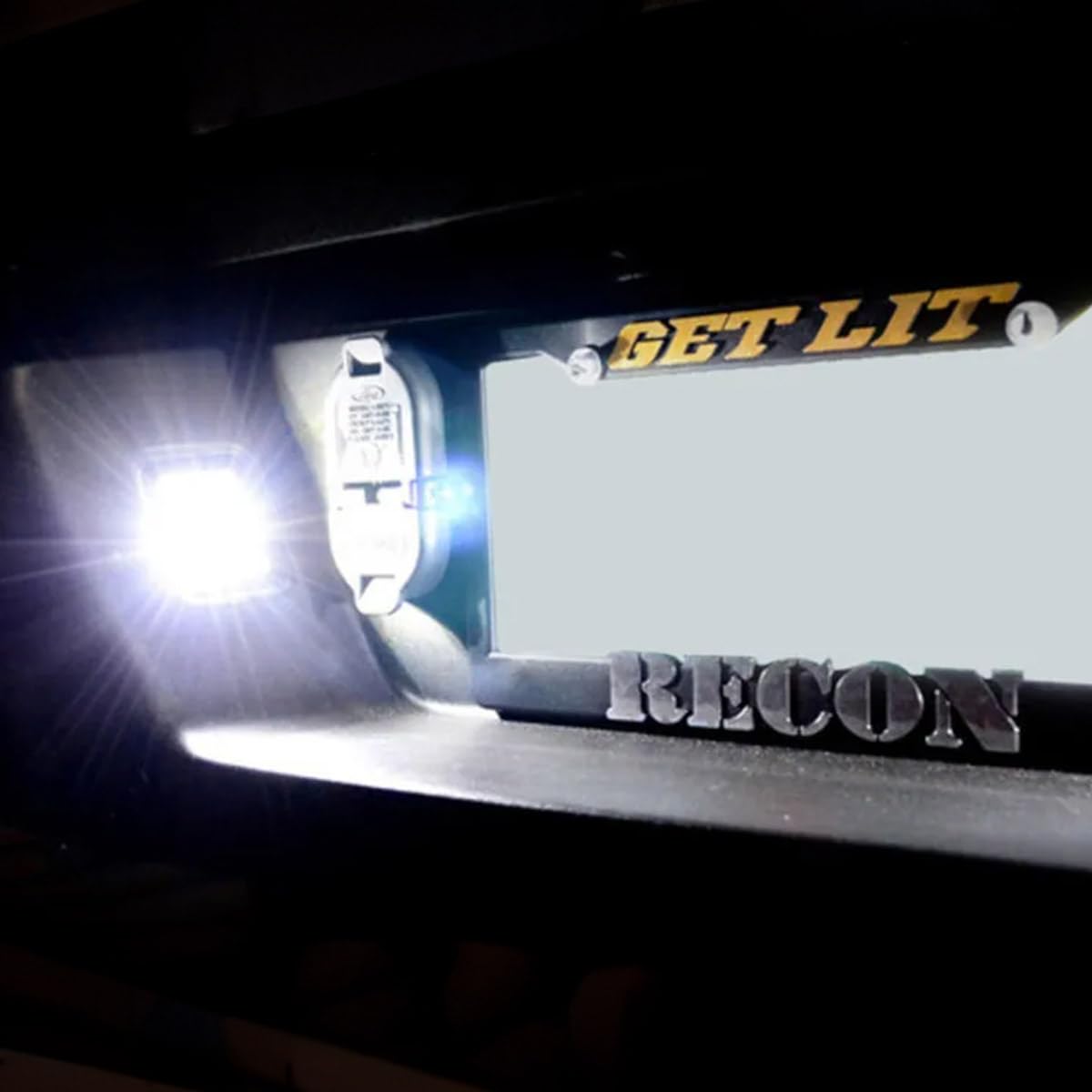 RECON - Ultra Bright White 6500K LED Illumination Fits 2015-2020 F150 Premium License Plate 2-PC Kit Increased Visibility
