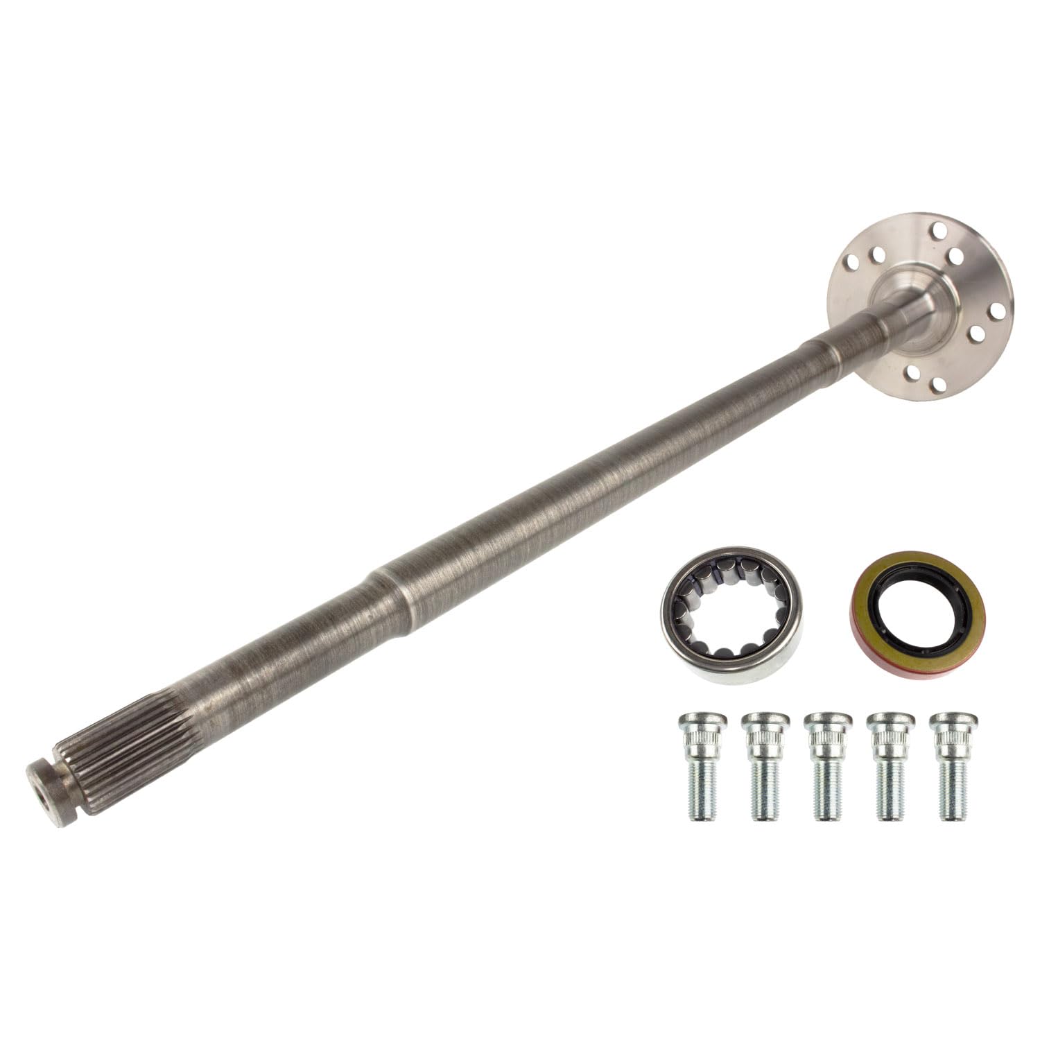 TEN Factory MG31116 Spline Drive Bolt Pattern Axle Shaft Assembly for Chrysler 8.25, 27-Spline, 29.75" Length, 5x4.5 Bolt Pattern Fits Jeep Cherokee XJ Differential, Includes Bearings, Seals & Studs
