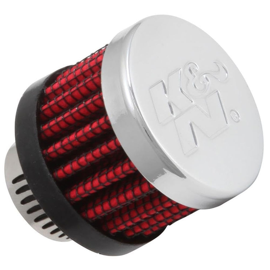 K&N Air Filter/Breather Vent: High Performance, Premium, Washable, Replacement Engine Filter: Flange Diameter: 0.5 in, Filter Height: 1.125 in, Flange Length: 0.438 in, Shape: Breather, 62-2480