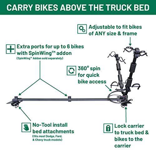 2-Bike Carrier Full Nelson, Truck Bed Mount V-Rack (Expandable to 6 Bike)