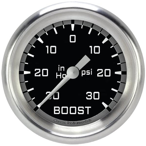 AX341GAPF Classic Instruments Gray 2-5/8" Boost/Vacuum Gauge AutoCross