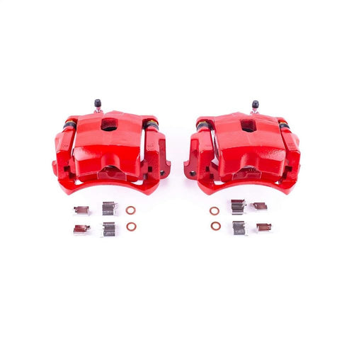 Power Stop S2688 Front Pair of High-Temp Red Powder Coated Calipers For Toyota RAV4 2001-2005 [Model Specific]
