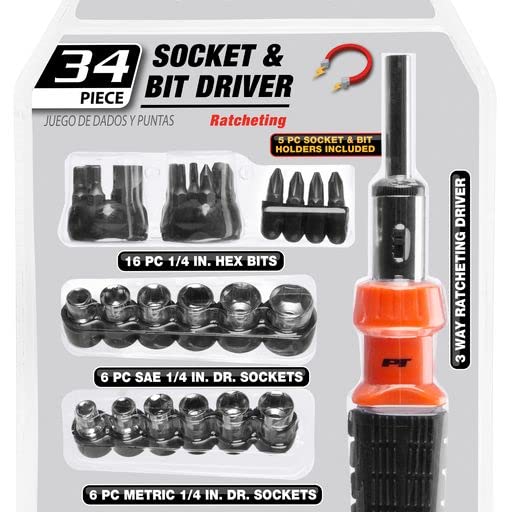 W9082 Performance Tool 34pc Socket And Bit Driver Set