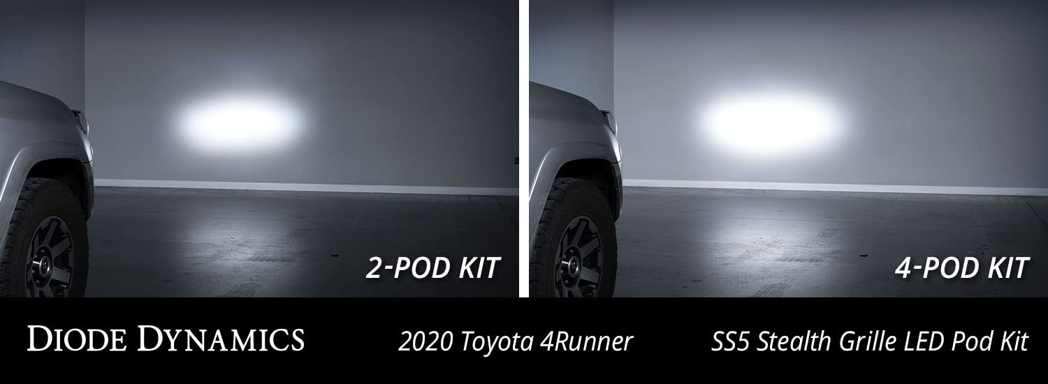 Diode Dynamics 4-Pod Kit SS5 Stealth LED compatible with 2014-2024 Toyota 4Runner, Yellow Driving Pro