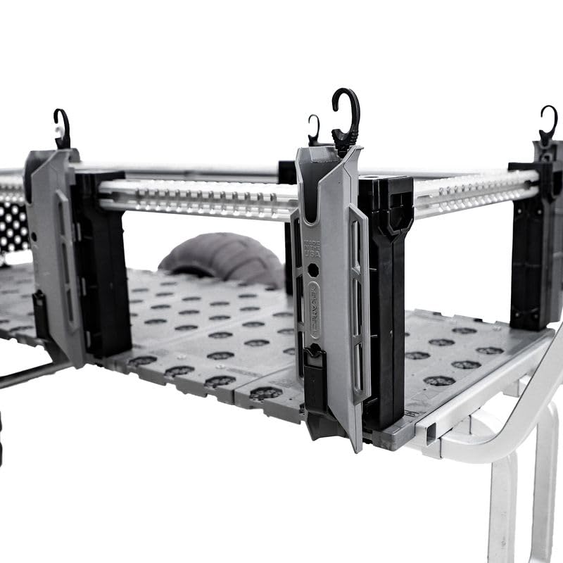 TetherTube YakAttack Rod Holder 2 Pack with Integrated Leash & Mounting Hardware, Battleship Grey | Fits BlackPak Pro & SandRig Surf Cart | Spinning & Casting Rod Compatible | Marine-Grade Polymer