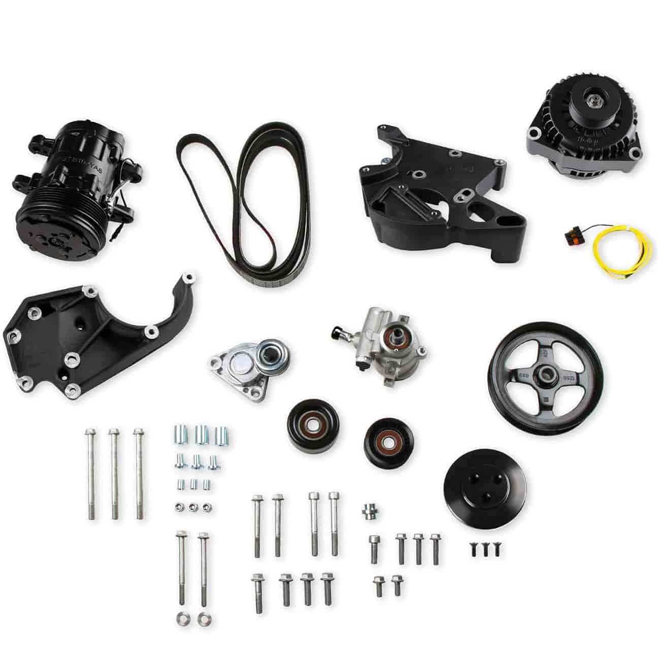 20-138BK Holley LS/LT Complete Accessory Drive Kit- Black Finish