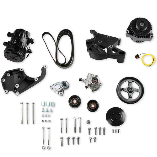 20-138BK Holley LS/LT Complete Accessory Drive Kit- Black Finish
