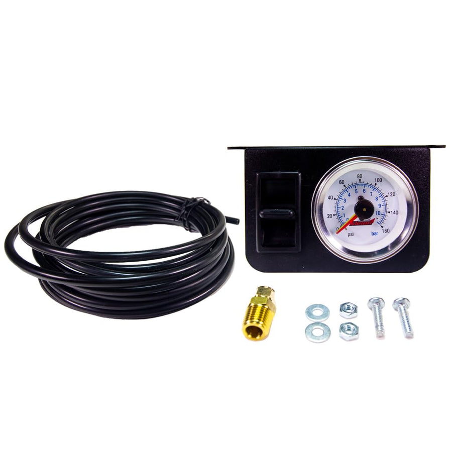 Illuminated Kleinn Air Horns 1304 Dual Needle 160 PSI Dash Panel Gauge Kit with ON/Off Switch