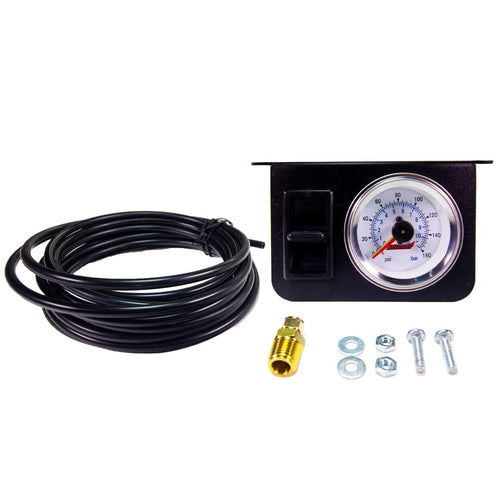 Illuminated Kleinn Air Horns 1304 Dual Needle 160 PSI Dash Panel Gauge Kit with ON/Off Switch