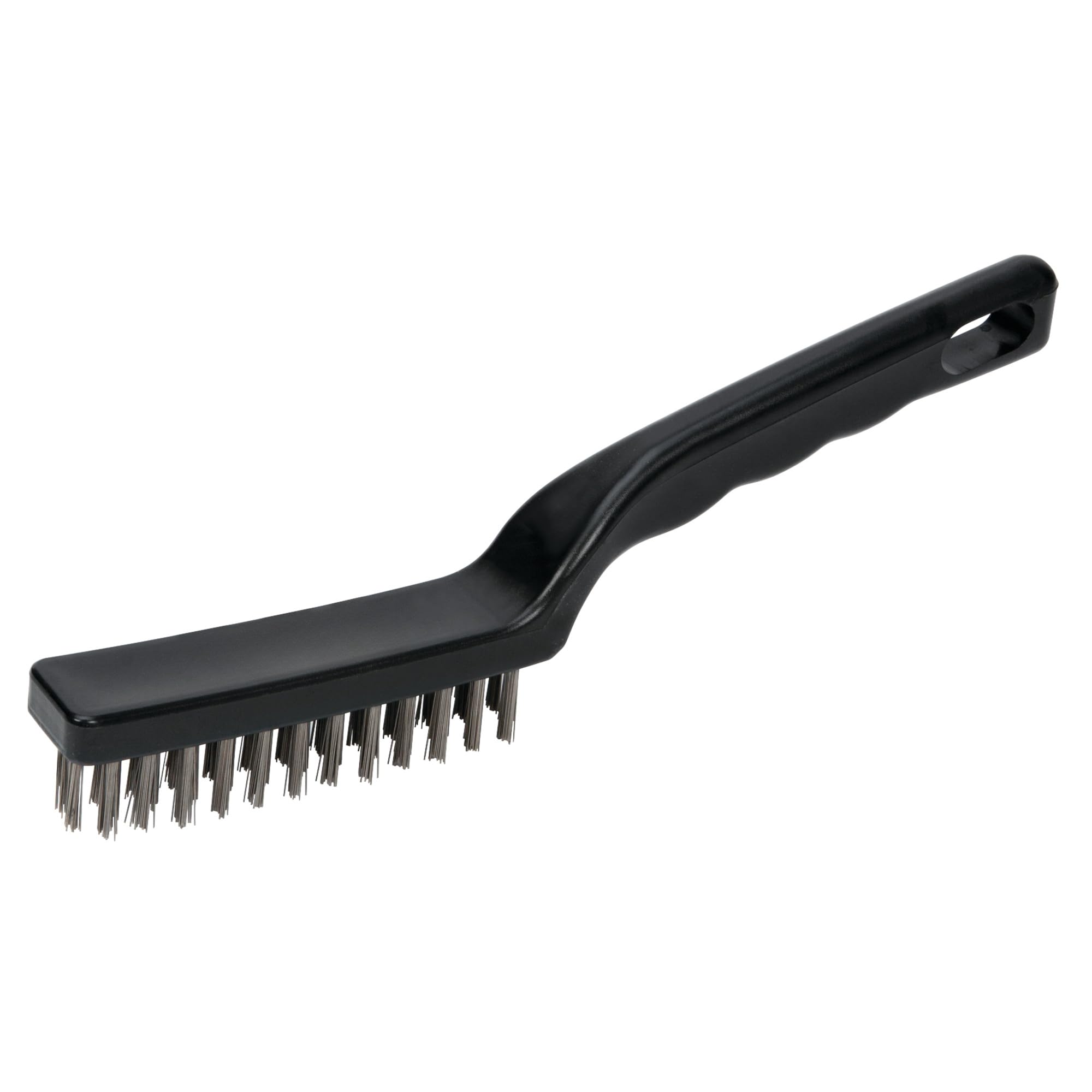 Heavy Duty Performance Tool W1150 Steel Bristle Brush with Curved Handle for All-Purpose Cleaning
