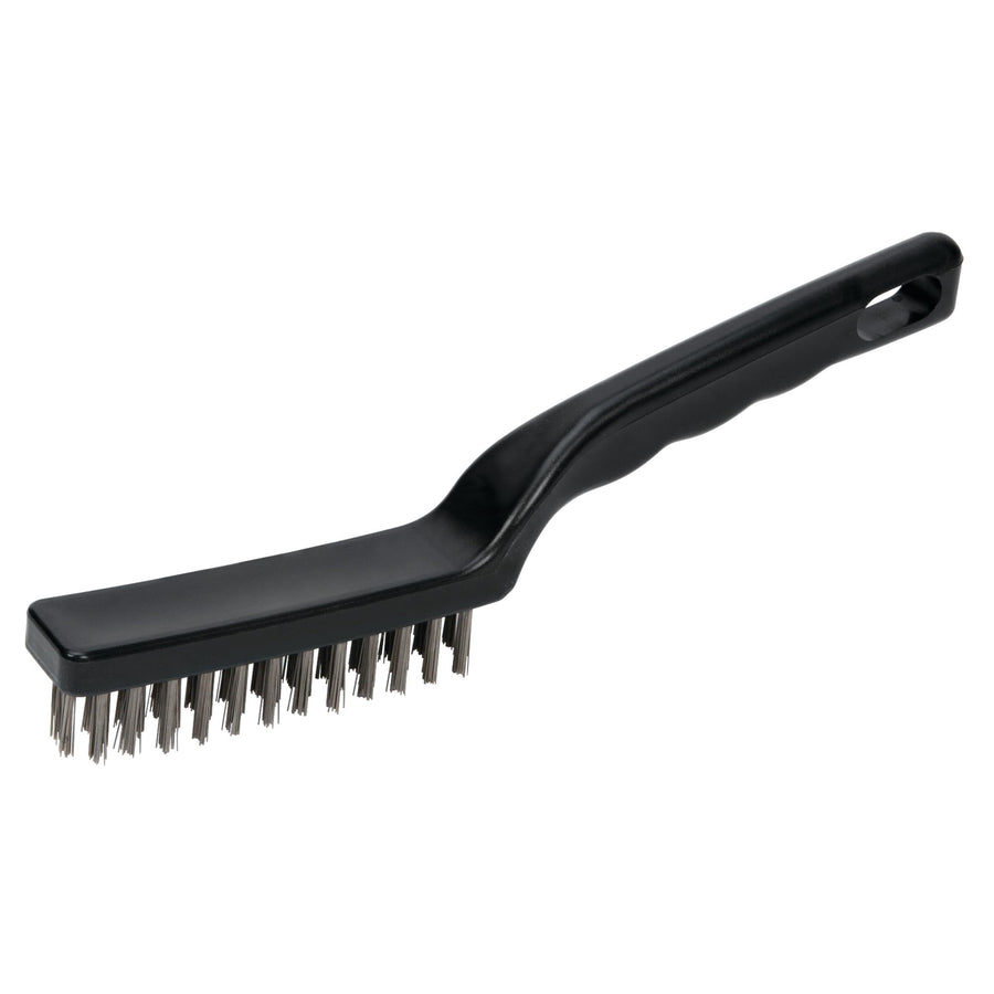 Heavy Duty Performance Tool W1150 Steel Bristle Brush with Curved Handle for All-Purpose Cleaning