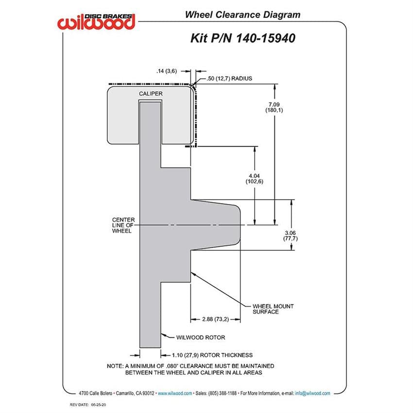 Wilwood Superlite Narrow 6R Front Hat Kit 12.19in 63-87 C10 Black
