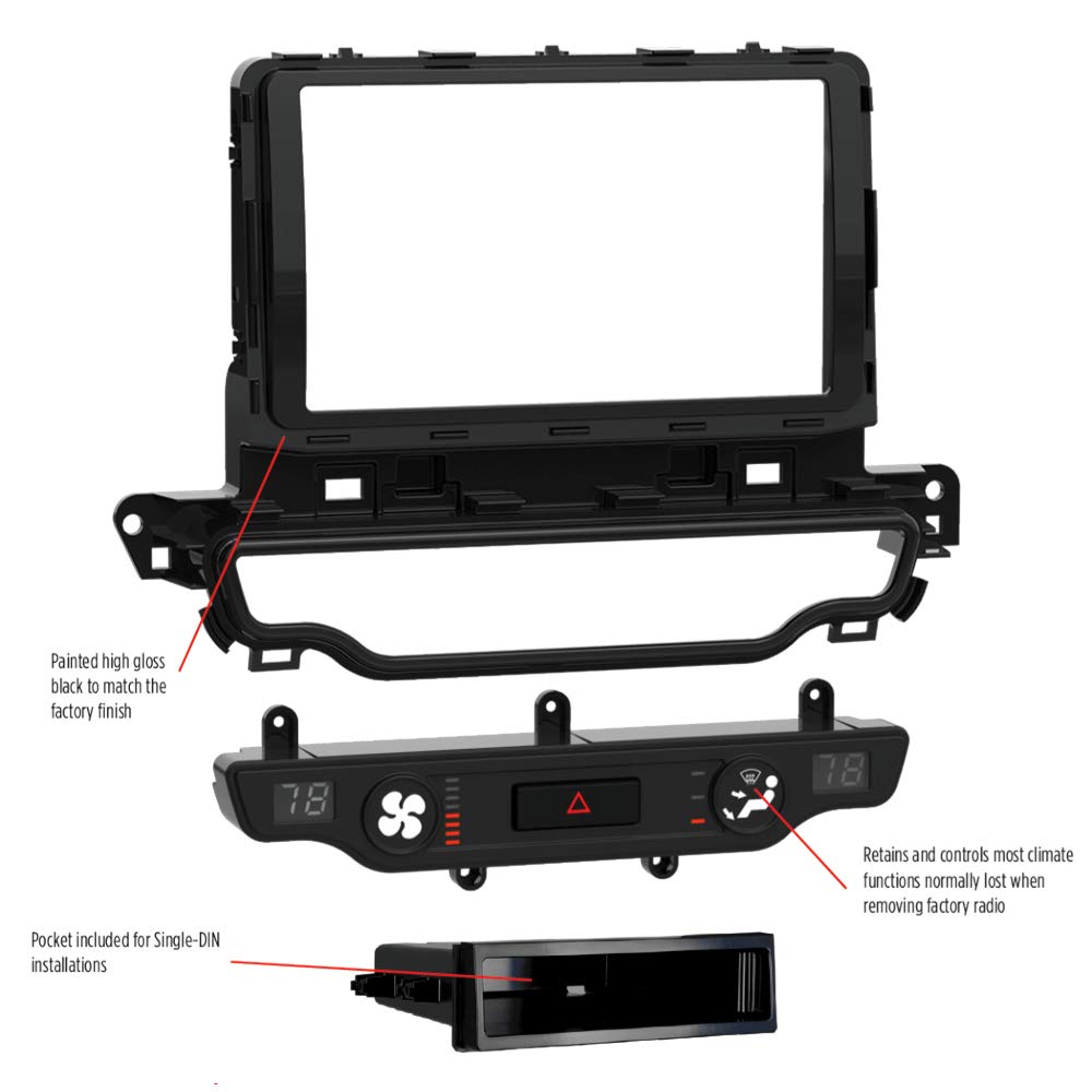Kia Niro Metra Electronics - (without NAV) 2017-Up (99-7382HG) Metra Radio Install kits