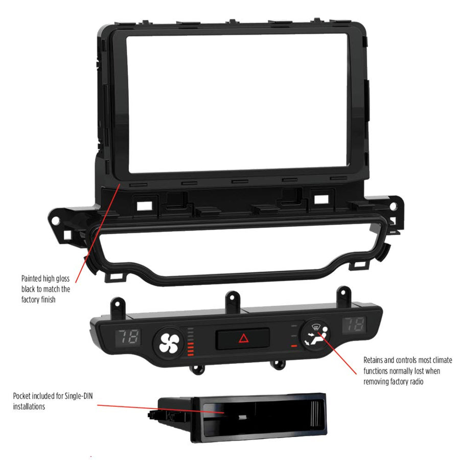 Kia Niro Metra Electronics - (without NAV) 2017-Up (99-7382HG) Metra Radio Install kits