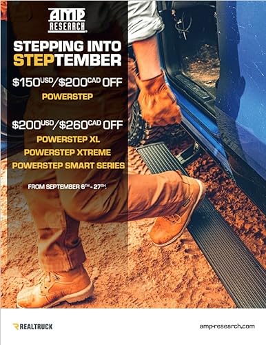 AMP Research RealTruck PowerStep Smart Series Power Running Boards with LED Step Lights for 2014 - 2018 Chevrolet Silverado/GMC Sierra 1500 - Electric Powerstep & Retractable Truck Steps