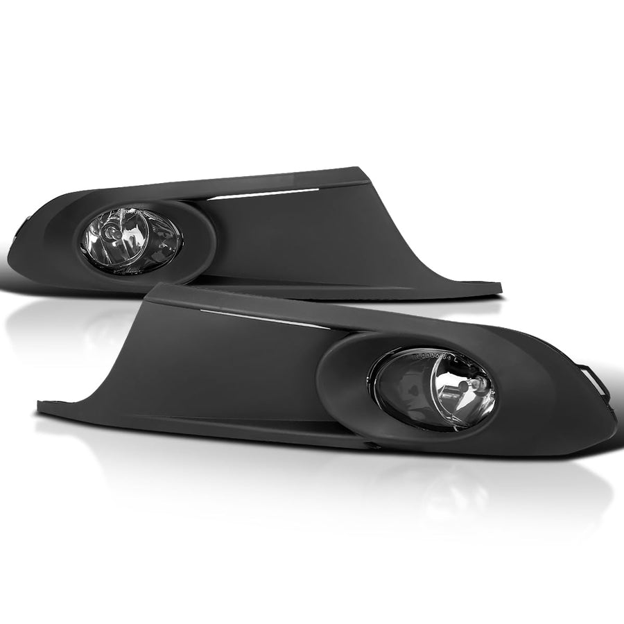 Chrome Fog Lights SPEC-D TUNING + 9006 Bulbs + Switch Compatible with 2011-2014 Volkswagen Jetta 4Dr, L+R Pair Assembly