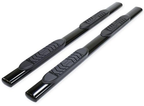 Nerf Bar TrailFX Fits Nissan Titan Crew Cab 2004-2015 Straight 5 Inch Oval Black Powder Coated Steel Side Steps with Slip-Resistant Step Pads Rocker Panel Mount Set of 2 Running Boards TrailFX A7031B