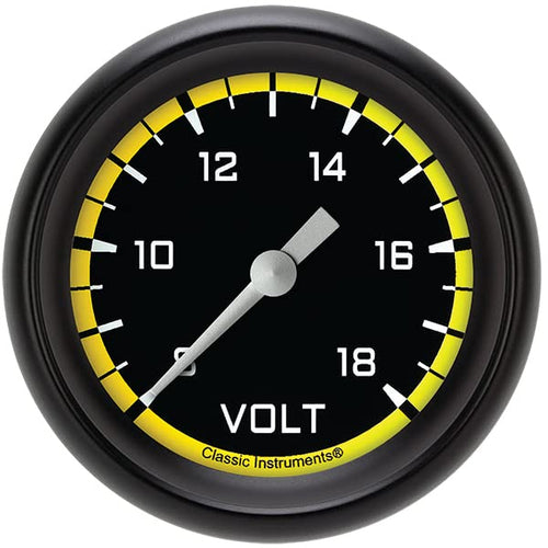 AX330YBPF Classic Instruments AutoCross Yellow 2-1/8" Voltage Gauge