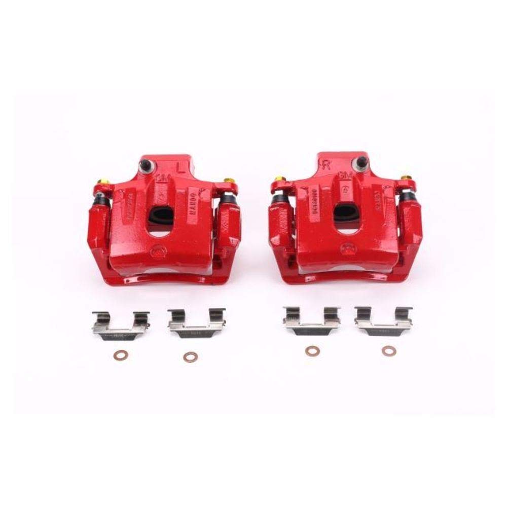 Power Stop S5058 Rear Pair of High-Temp Red Powder Coated Calipers For Buick Enclave, Cadillac XTS, Chevrolet Traverse, GMC Acadia, GMC Acadia Limi, Saturn Outlook [Model Specific]