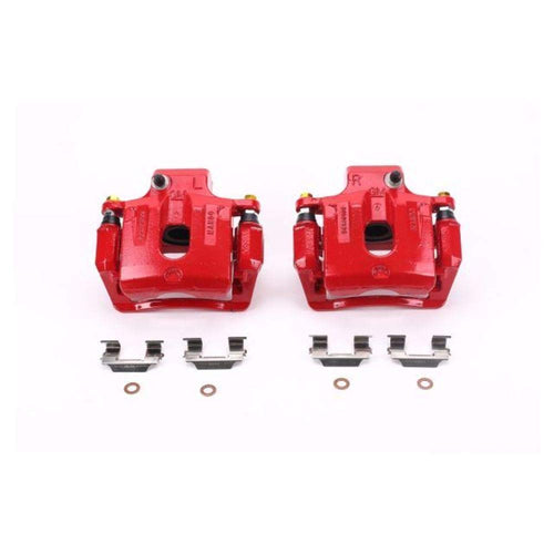 Power Stop S5058 Rear Pair of High-Temp Red Powder Coated Calipers For Buick Enclave, Cadillac XTS, Chevrolet Traverse, GMC Acadia, GMC Acadia Limi, Saturn Outlook [Model Specific]