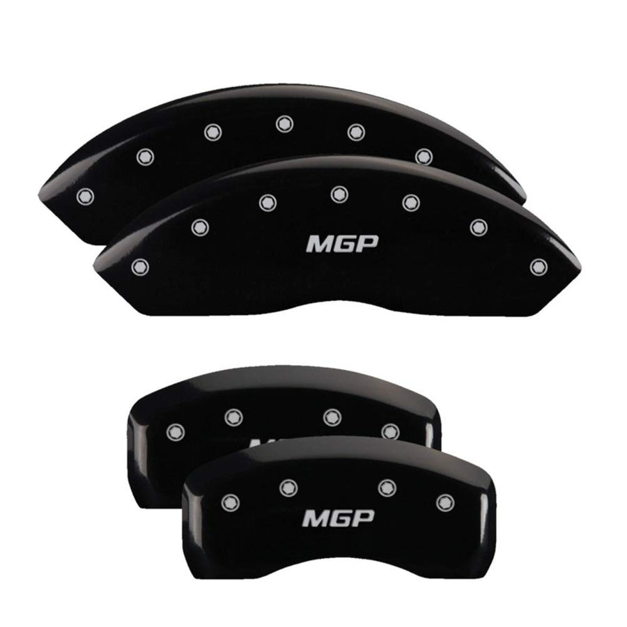 MGP 21191SMGPBK Caliper Covers Black Powder Coat Finish, Silver Characters, Set of 4