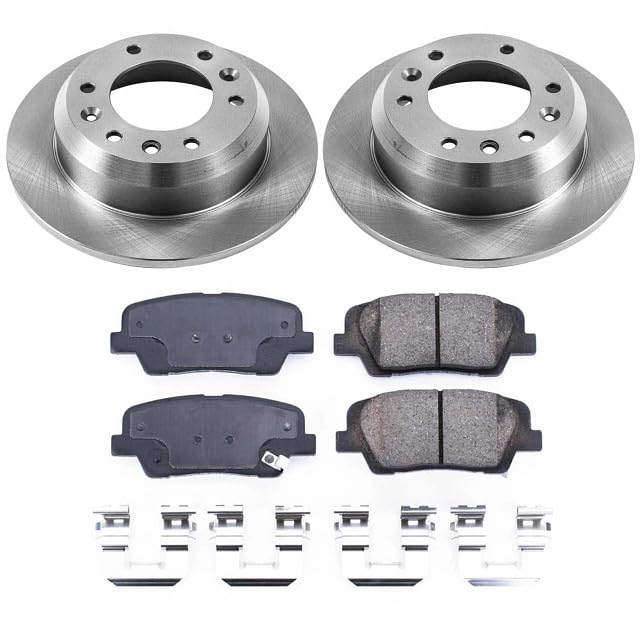 PowerStop Brake Kit For Kia Sedona 2007-2012, 2007-2008 Entourage, Kia Sedona 2014 [Model Specific] - Autospecialty Rear OE Disc Rotors & Ceramic Brake Pads Replacement, KOE5906