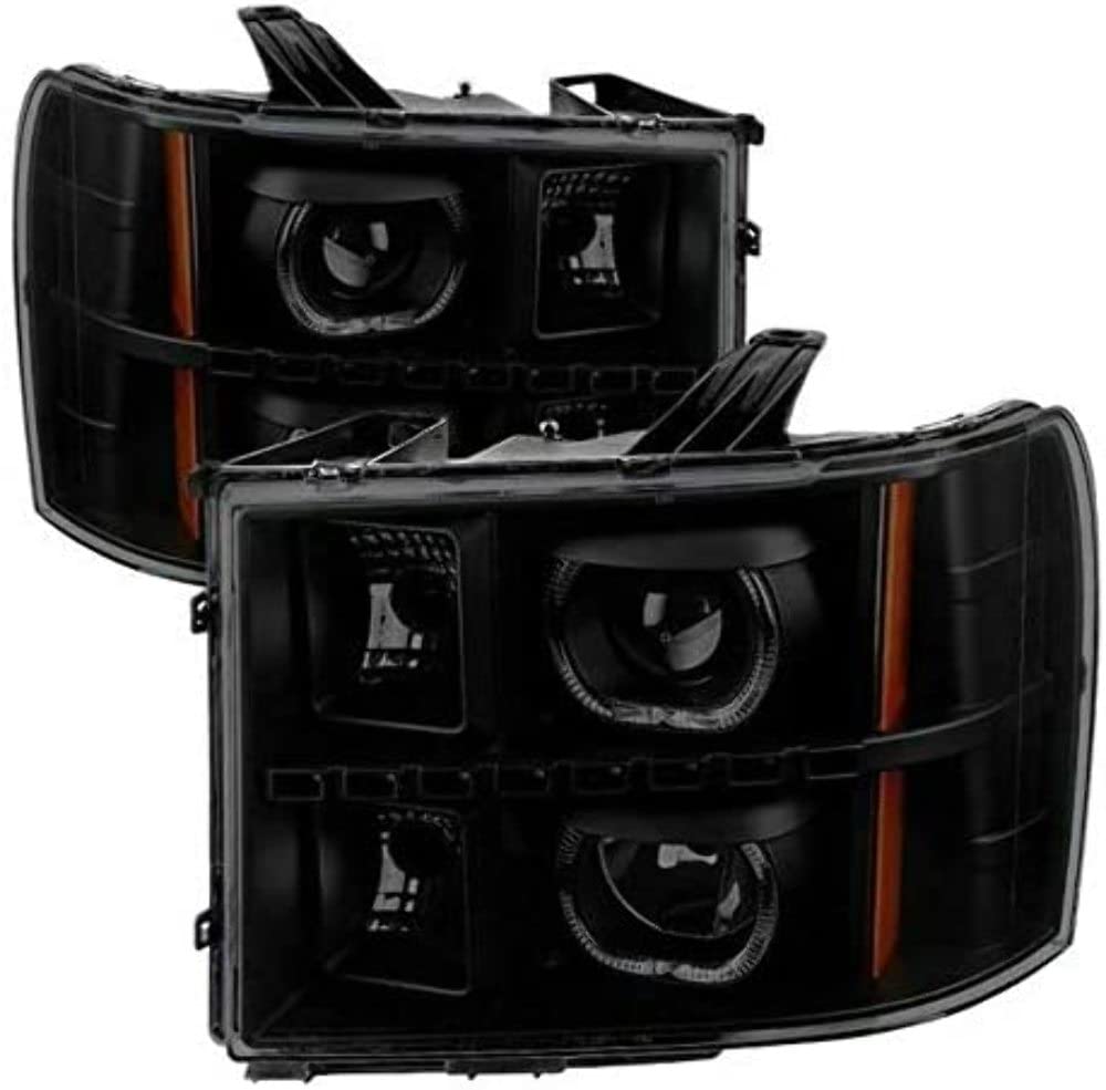 GMC Sierra LED Halo Projector Headlight Xtune PRO-JH-GSIE07-CFB-C