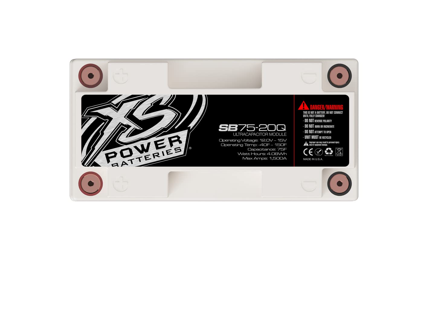 Powersports XS Power Batteries 12V Super Bank Capacitor Modules - M6 Terminal Bolts Included 1500 Max Amps
