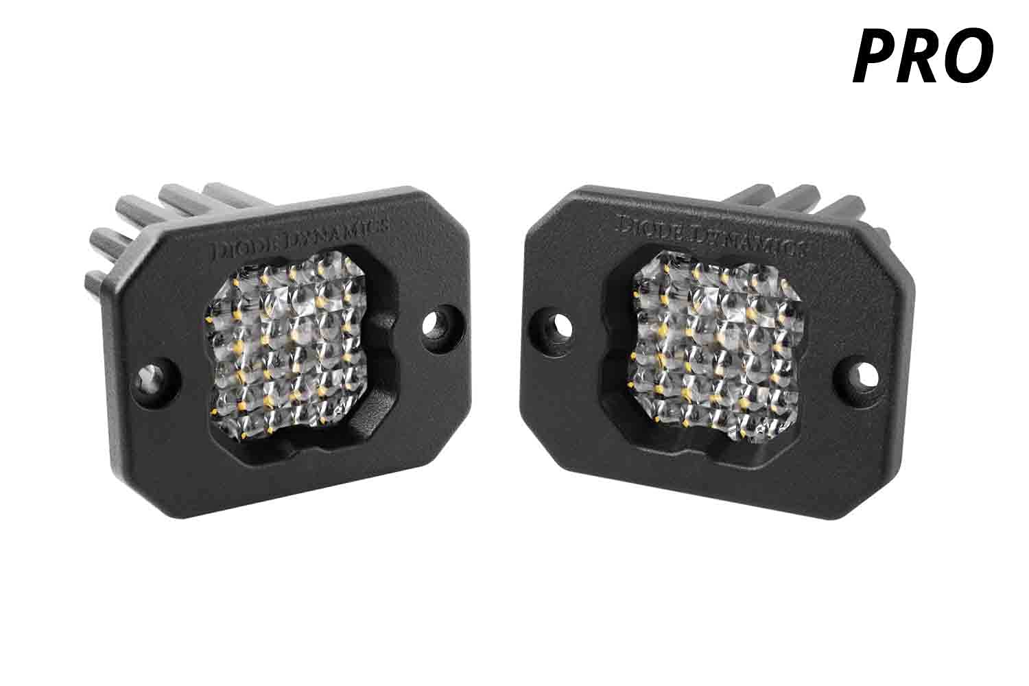 Diode Dynamics SSC1 Pro White LED Pod Flush Mount (pair), Flood w/Red Backlight
