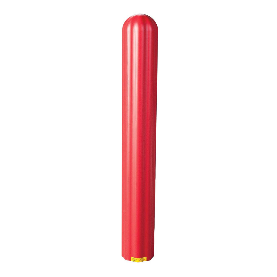 Bollard Covers Eagle for 4 Inch Poles - 56" Tall, Durable Fluted HDPE Plastic - Trimmable Red Bollard Post Sleeve for Parking Lots, Warehouses, and Loading Docks, 1732R