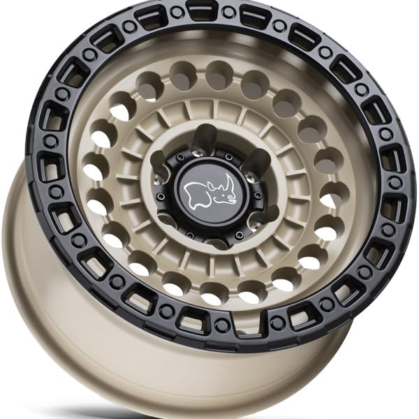 SENTINEL Black Rhino Hard Alloys 17X8.5 6X5.5 4.36-10mm DESERT SAND W/BLACK RING - 1785STN-06140D12