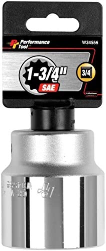 3/4-Inch Drive Performance Tool W34556 12-Point SAE Standard Socket, 1-3/4-Inch
