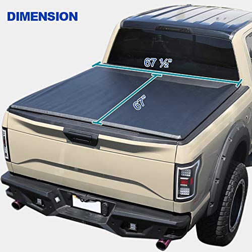 Roll Up Spec-D Tuning Vinyl Tonneau Cover Compatible with Ford F150 5'6" Short Bed 2015-2019