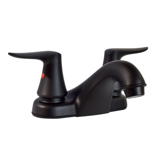 Catalina Valterra 2-Handle Low Arc Lavatory Faucet - Matte Black w/Matte Black Blade Lever Handles