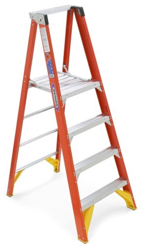 P6204 Werner 300-Pound Duty Rating Fiberglass Platform Ladder, 4-Foot