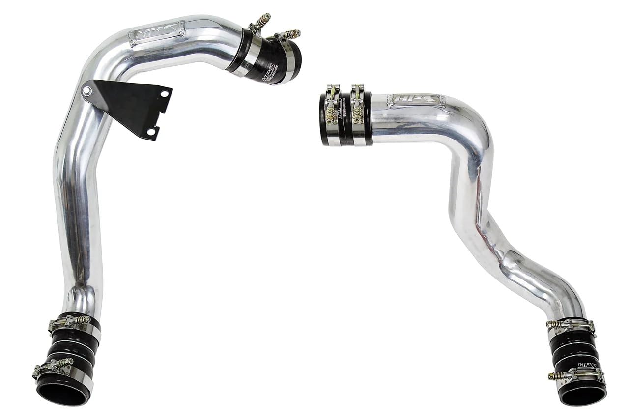 Polished HPS Performance Intercooler Charge Pipe Kit Cold Side and Hot Side Compatible for 2003-2007 Ford F250 F350 F450 F550 Superduty Powerstroke 6.0L Diesel Turbo, 17-145P