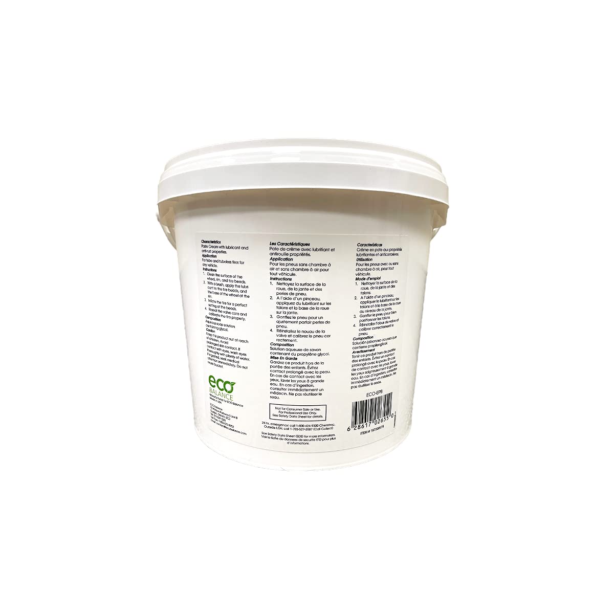 ECO Balance Tire/Tube ECO-EP8 7.7lb Mounting Paste Bucket, Petroleum-Free Tire Changing Lube/Sealer for Trucks, Cars, Motorcycles, ATV, UTV, Dirt Bikes, Made in USA