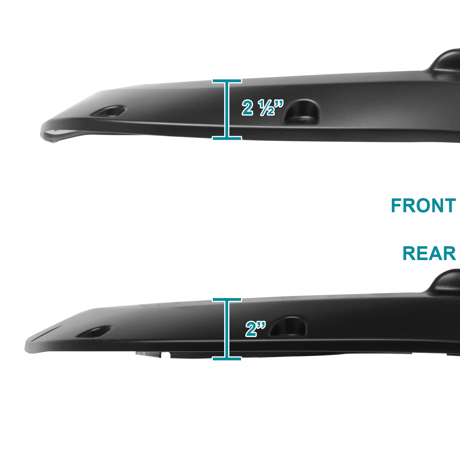 4PC Spec-D Tuning Front + Rear Smooth Black Rivet Bolt-On Pocket Style Fender Flares Compatible with 2020-2024 Chevy Silverado 2500HD 3500HD