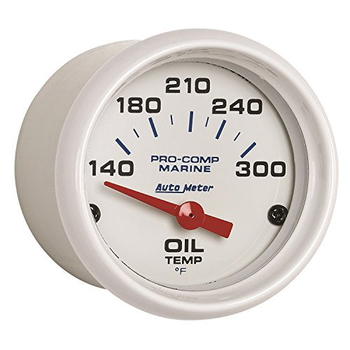 Oil Temp AutoMeter Gauge, 2 1/16", 140-300ºf, Electric, Marine White (200764),Multi