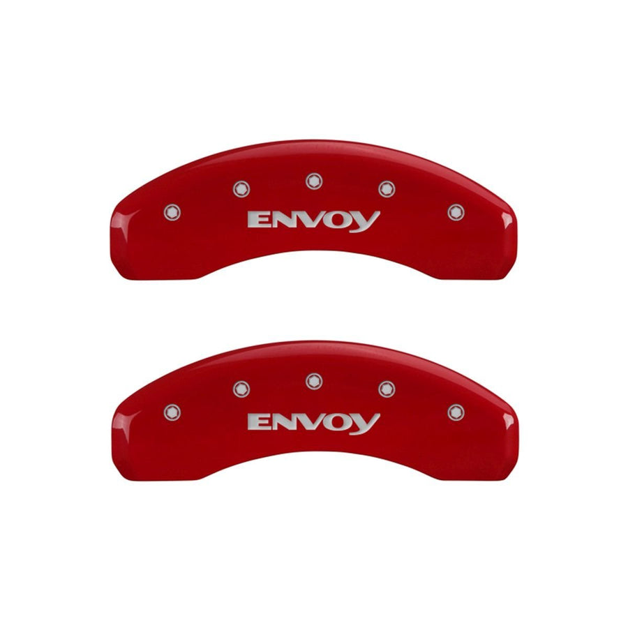 MGP Caliper Covers Envoy Red 34004SEVYRD - Engraved Front & Rear44; Set of 4