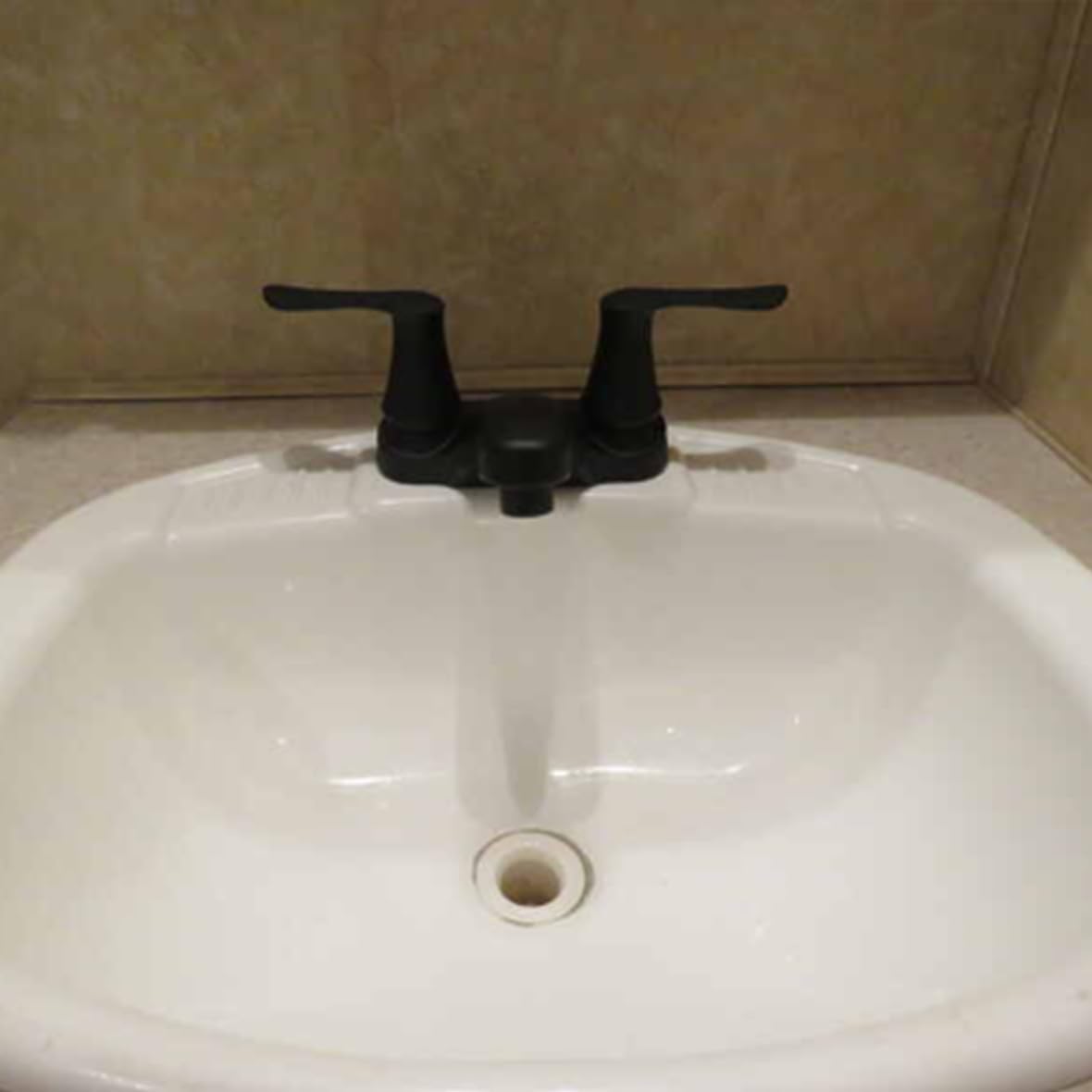 Matte Black Empire Faucets Bathroom Sink Faucet Kit - 4in Water Spout, Non-Metallic Dark Bath Fixtures for RV, Campers