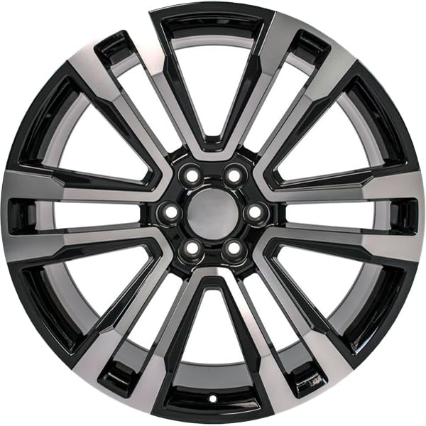 CV44-22090-6550-24MB OE Wheels 22" Replica Wheel CV44 Fits GMC Yukon Rim 22x9 Black Mach'd Wheel