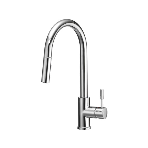 Dura Faucet Streamline RV Single Handle Pull-Down Kitchen Sink Faucet - Optional Deck Plate (Chrome)
