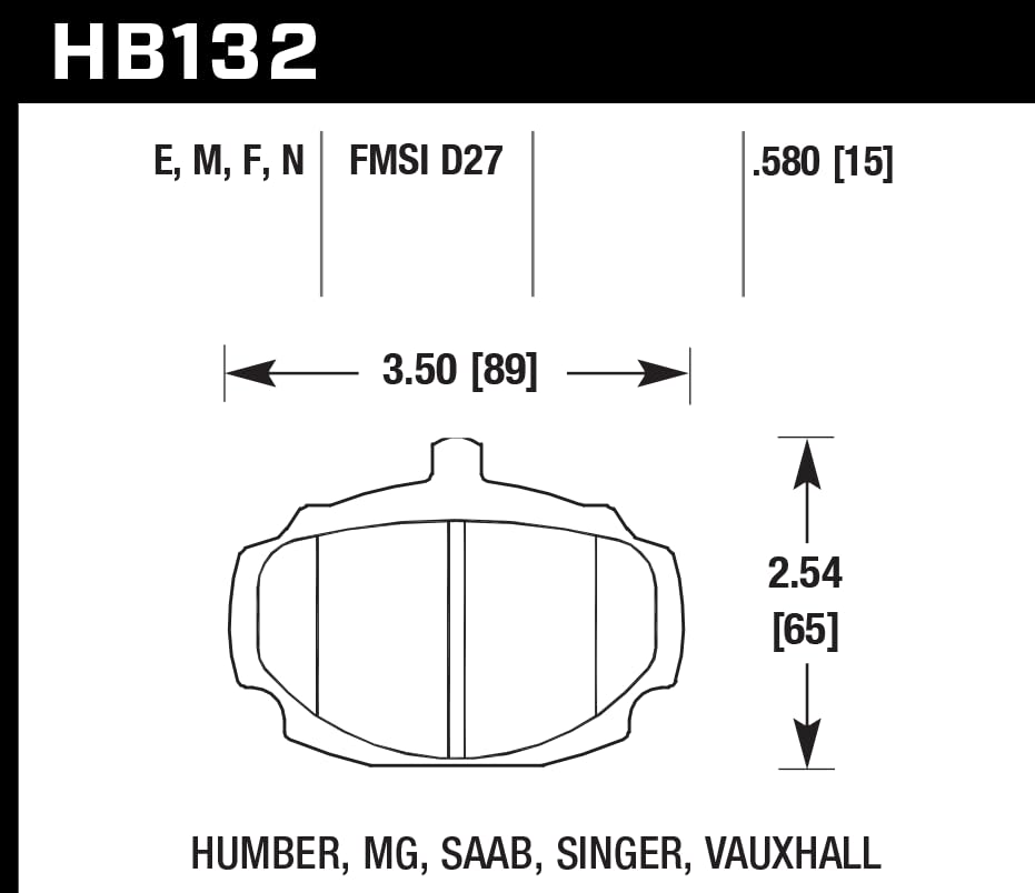 Hawk Performance Black HB132M.580 Motorsport Brake Pads