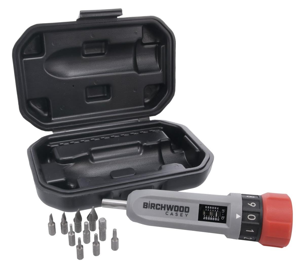 Armorer's Tool Kit Wrench Birchwood Casey | Gunsmithing Adjustable 10 to 70 in-Lb Torque Wrench Set | Flat Blade, Torx, Hex BIts & Case Included