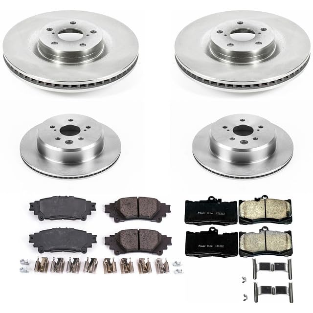 Power Stop KOE6513 Front and Rear Replacement Brake Kit-OE Brake Rotors & Ceramic Brake Pads For Lexus GS350 GS450h IS300 IS350 RC300 RC350