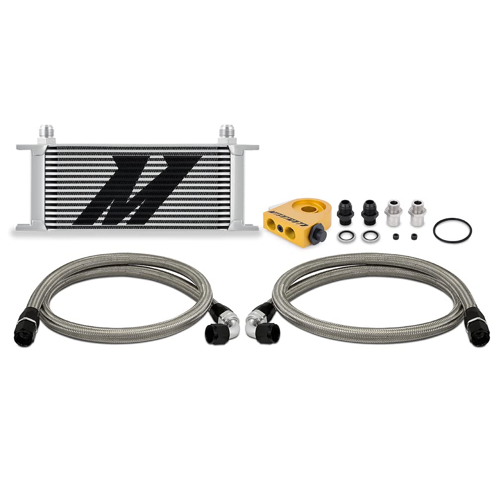 Mishimoto 16-Row Universal Thermostatic Oil Cooler Kit, Silver