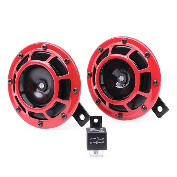 Hella 109.23.37 Stark Sound – Red Set 12 V High/Low Frequency Hella Super Tone Horn Set B 133, 12 volt