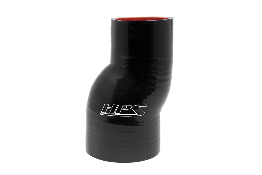 HPS Performance High Temp HTSOR-375-400-L4-BLK 4-ply Reinforced Silicone Offset Reducer Coupler Hose, 60 psi Maximum Pressure, 3-3/4" - 4" ID, 4" Length, Black